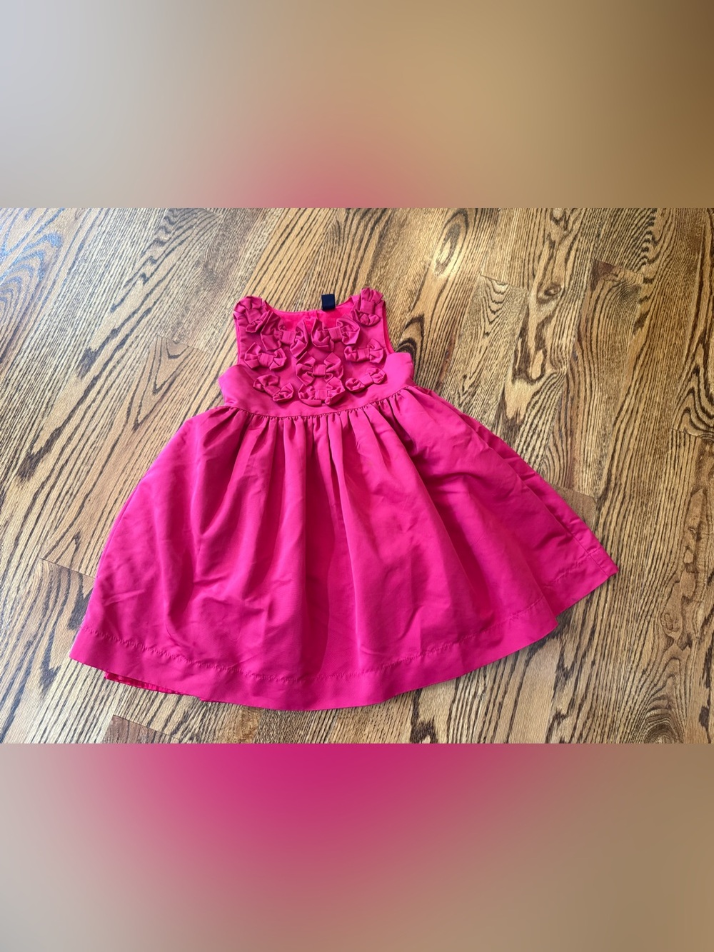 Baby Gap Dress Holiday/Valentines Red Party Sleeveless Bows Attached Slip Size 3